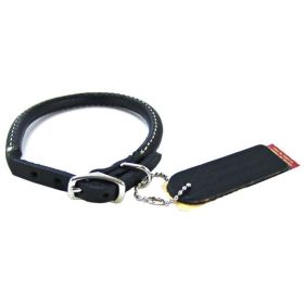 Circle T Pet Leather Round Collar - Black - 12" Neck