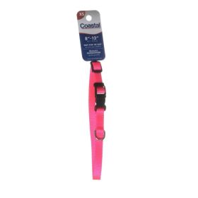 Tuff Collar Nylon Adjustable Collar - Neon Pink - 8"-12" Long x 3/8" Wide