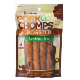 Premium Pork Chomps Roasted Porkhide Twists - 4 Pack