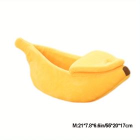 Cute Banana Bed Cave Banana Bed For Dog Warm Comfortable Nest Tent House (size: M)