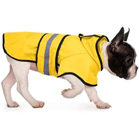 Reflective Dog Raincoat Hooded Slicker Poncho for Small to X-Large Dogs and Puppies; Waterproof Dog Clothing (Color: Clear)