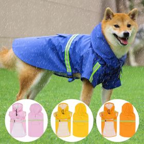 Pet raincoat for large and small dog; PU waterproof big dog raincoat; outdoor reflective dog raincoat (colour: Yellow)