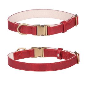 Leather dog collar; Leather Dog Collar Soft Padded Breathable Adjustable Tactical Pet Collar with Durable Metal Buckle for Small Medium Large Dogs (colour: Leather)