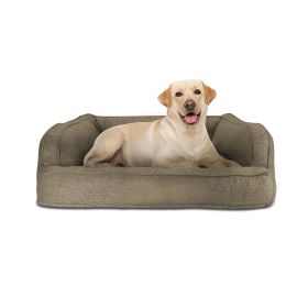 Arlee Sofa Couch Pet Dog Bed - Chew Resistant - Memory Foam - Large/Extra Large (choose your color) (actual_color: brown)