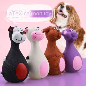 Latex sound toys for dogs; cartoon dog toy for elephants and cows; pet toy (Color: White dairy cattle)