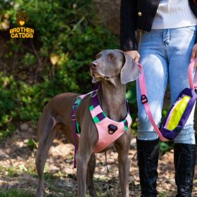 Pet chest sling Explosion-proof punch dog sling Dog leash dog rope pet supplies (select: AN6-pink-XL)