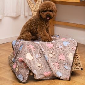 Prt Soft Brown Heart Claw Print Pet Rug For Dog And Cat S 23in*16in M 30in*20in L 41in*30in (Color: Brown - Polyester)