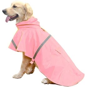 Dog Raincoats for Large Dogs with Reflective Strip Hoodie; Rain Poncho Jacket for Dogs (Color: C3-Lake Blue)
