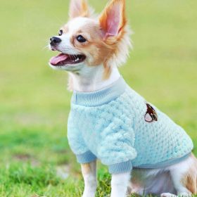 Pet Dog Clothes flannel Dog Winter Clothes Puppy (Color: Blue)