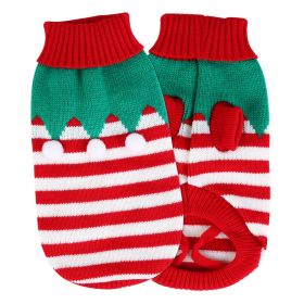 Pet Christmas Turtleneck Sweater Dog Cat Christmas Clothes Snowman Stripes Costume Winter Holiday Sweater for Small Medium Kitten Puppy Cats Dogs (Type: Furball)